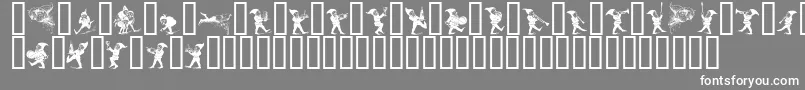 フォントGnomes – 灰色の背景に白い文字