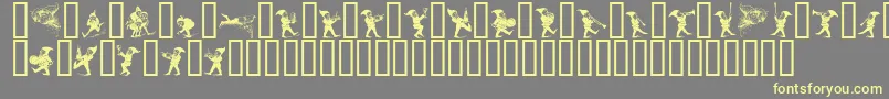 フォントGnomes – 黄色のフォント、灰色の背景