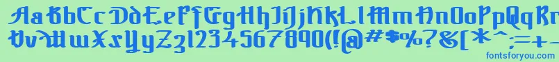 Police TheBlackBlocBold – polices bleues sur fond vert