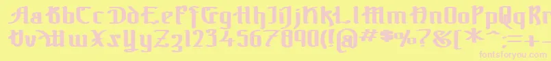 TheBlackBlocBold Font – Pink Fonts on Yellow Background