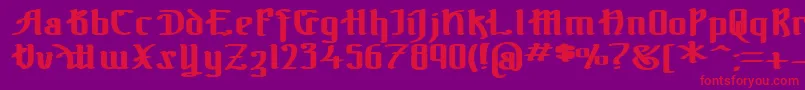 TheBlackBlocBold Font – Red Fonts on Purple Background