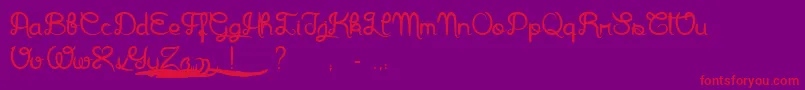 Arthus1Hig6htone-Schriftart – Rote Schriften auf violettem Hintergrund