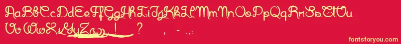 Arthus1Hig6htone Font – Yellow Fonts on Red Background