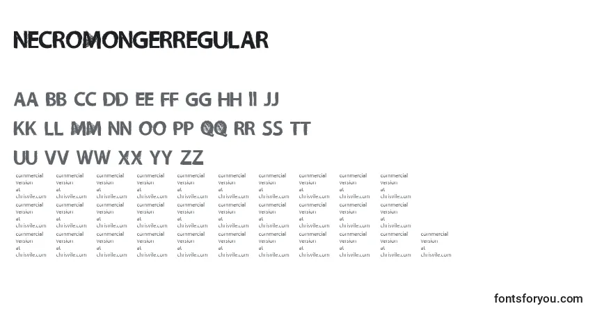 Schriftart NecromongerRegular – Alphabet, Zahlen, spezielle Symbole