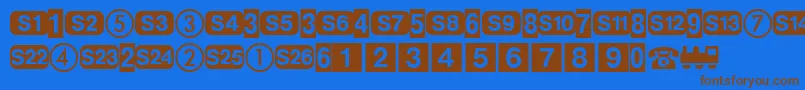 DeutschebahnagOne Font – Brown Fonts on Blue Background