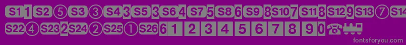 Czcionka DeutschebahnagOne – szare czcionki na fioletowym tle