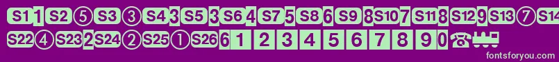 DeutschebahnagOne Font – Green Fonts on Purple Background