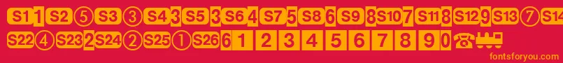 DeutschebahnagOne Font – Orange Fonts on Red Background