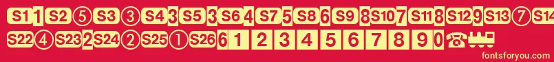 DeutschebahnagOne Font – Yellow Fonts on Red Background