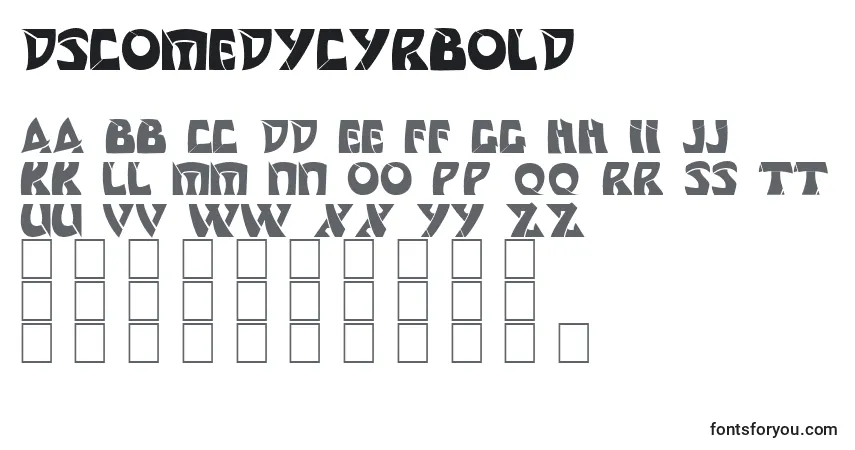 Шрифт DsComedyCyrBold – алфавит, цифры, специальные символы
