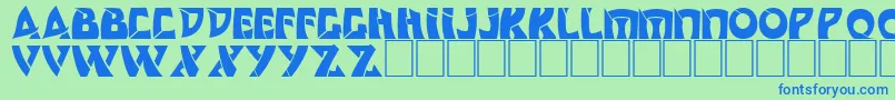 フォントDsComedyCyrBold – 青い文字は緑の背景です。