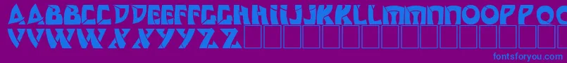 DsComedyCyrBold-fontti – siniset fontit violetilla taustalla