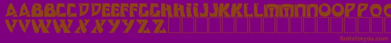 DsComedyCyrBold-Schriftart – Braune Schriften auf violettem Hintergrund