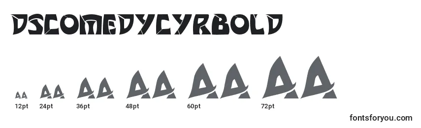 DsComedyCyrBold Font Sizes