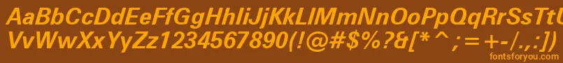 Zurichbi Font – Orange Fonts on Brown Background