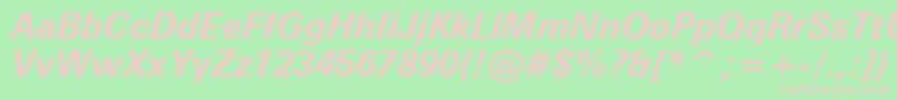 Zurichbi Font – Pink Fonts on Green Background