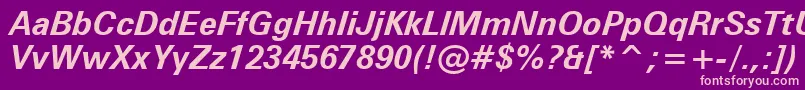 Zurichbi Font – Pink Fonts on Purple Background