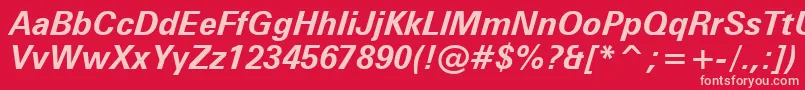 Zurichbi Font – Pink Fonts on Red Background