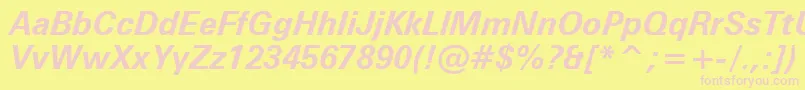Zurichbi Font – Pink Fonts on Yellow Background