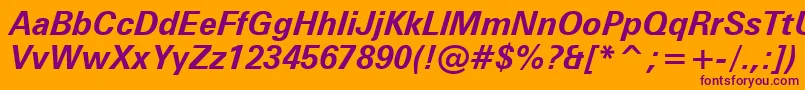 Шрифт Zurichbi – фиолетовые шрифты на оранжевом фоне