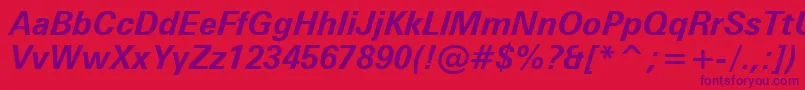 Zurichbi Font – Purple Fonts on Red Background