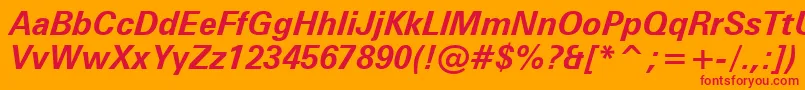 Zurichbi Font – Red Fonts on Orange Background