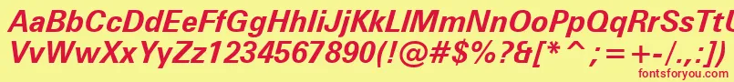 Zurichbi Font – Red Fonts on Yellow Background