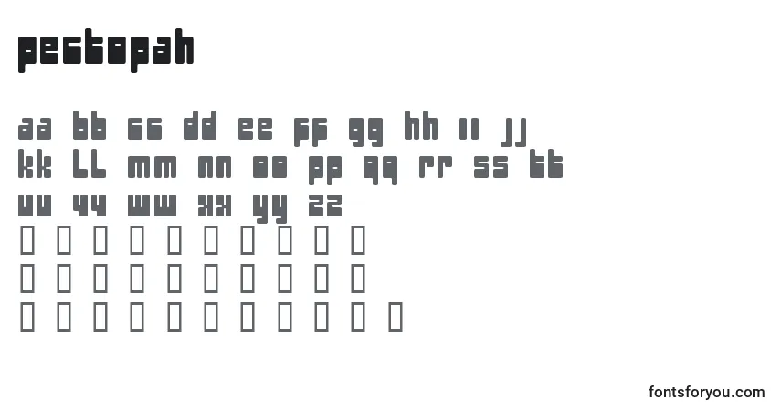 A fonte Pectopah – alfabeto, números, caracteres especiais