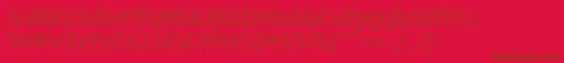 TangerserifnarrowulLight Font – Brown Fonts on Red Background