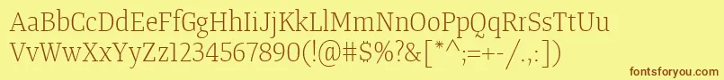 Шрифт TangerserifnarrowulLight – коричневые шрифты на жёлтом фоне