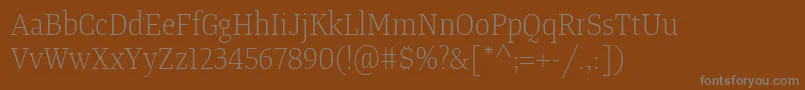 Шрифт TangerserifnarrowulLight – серые шрифты на коричневом фоне