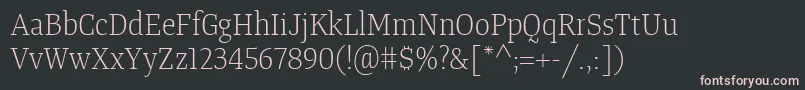 Шрифт TangerserifnarrowulLight – розовые шрифты на чёрном фоне