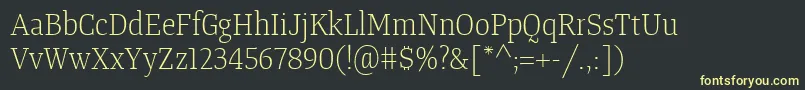 Шрифт TangerserifnarrowulLight – жёлтые шрифты на чёрном фоне