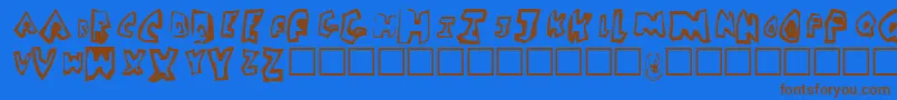 Dicksoup Font – Brown Fonts on Blue Background