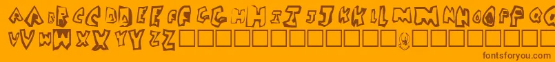 Dicksoup Font – Brown Fonts on Orange Background