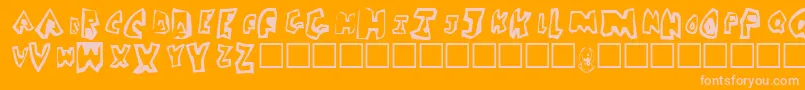 Dicksoup Font – Pink Fonts on Orange Background