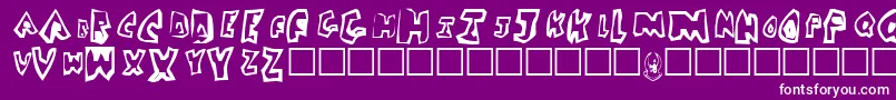Fonte Dicksoup – fontes brancas em um fundo violeta