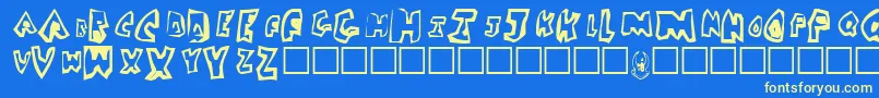 Dicksoup Font – Yellow Fonts on Blue Background