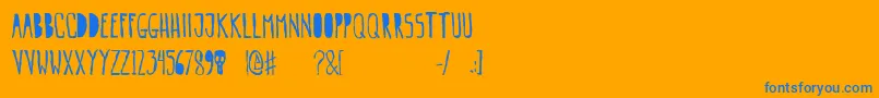 Gogozombie Font – Blue Fonts on Orange Background