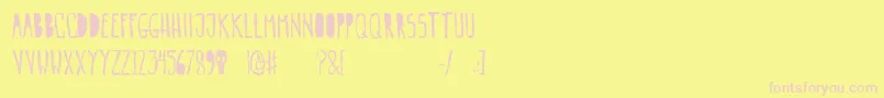 Czcionka Gogozombie – różowe czcionki na żółtym tle