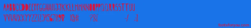 Gogozombie Font – Red Fonts on Blue Background