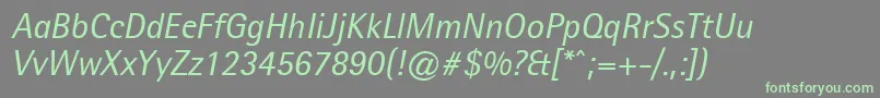 LibreSemiSansSsiItalic Font – Green Fonts on Gray Background