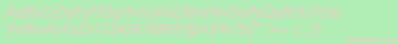 LibreSemiSansSsiItalic Font – Pink Fonts on Green Background