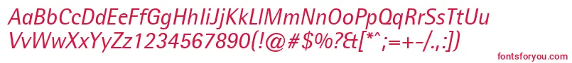 LibreSemiSansSsiItalic Font – Red Fonts on White Background