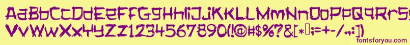 LagosTraffic Font – Purple Fonts on Yellow Background