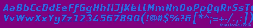 LinotypeAuthenticSansMediumitalic Font – Blue Fonts on Purple Background