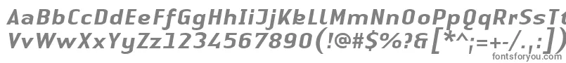 LinotypeAuthenticSansMediumitalic-fontti – harmaat kirjasimet valkoisella taustalla