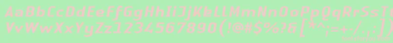 LinotypeAuthenticSansMediumitalic Font – Pink Fonts on Green Background