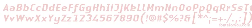 LinotypeAuthenticSansMediumitalic Font – Pink Fonts on White Background