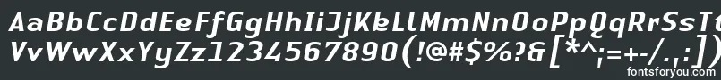 フォントLinotypeAuthenticSansMediumitalic – 黒い背景に白い文字